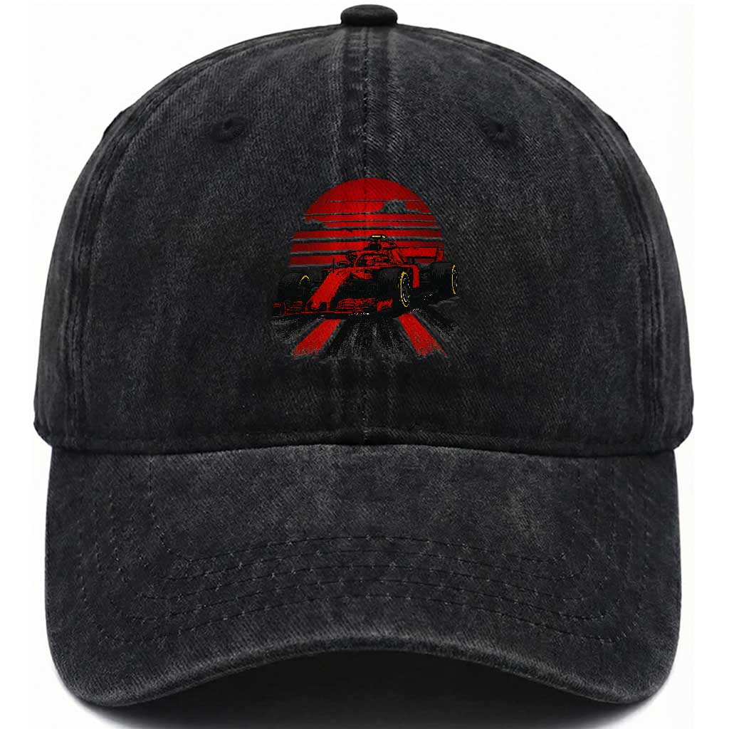 Racing Car Red Speed Motorsport Washed Cotton Baseball Cap