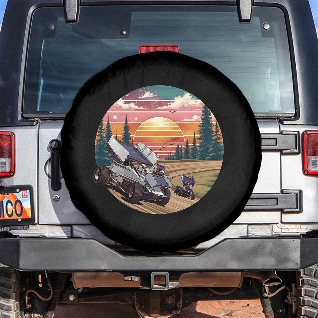 Sprint Car Dirt Track Racing Sunset Motorsports Spare Tire Cover - Wonder Print Shop
