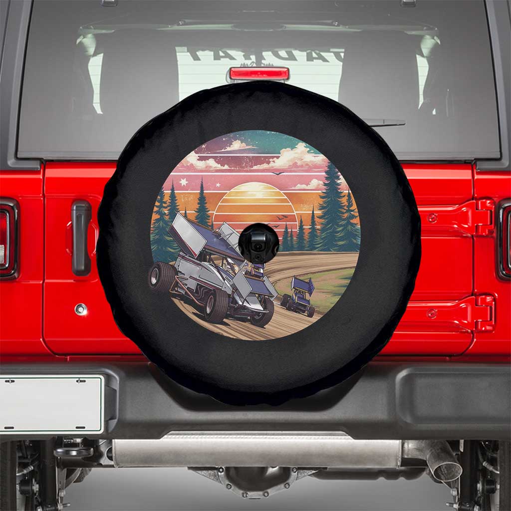 Sprint Car Dirt Track Racing Sunset Motorsports Spare Tire Cover - Wonder Print Shop