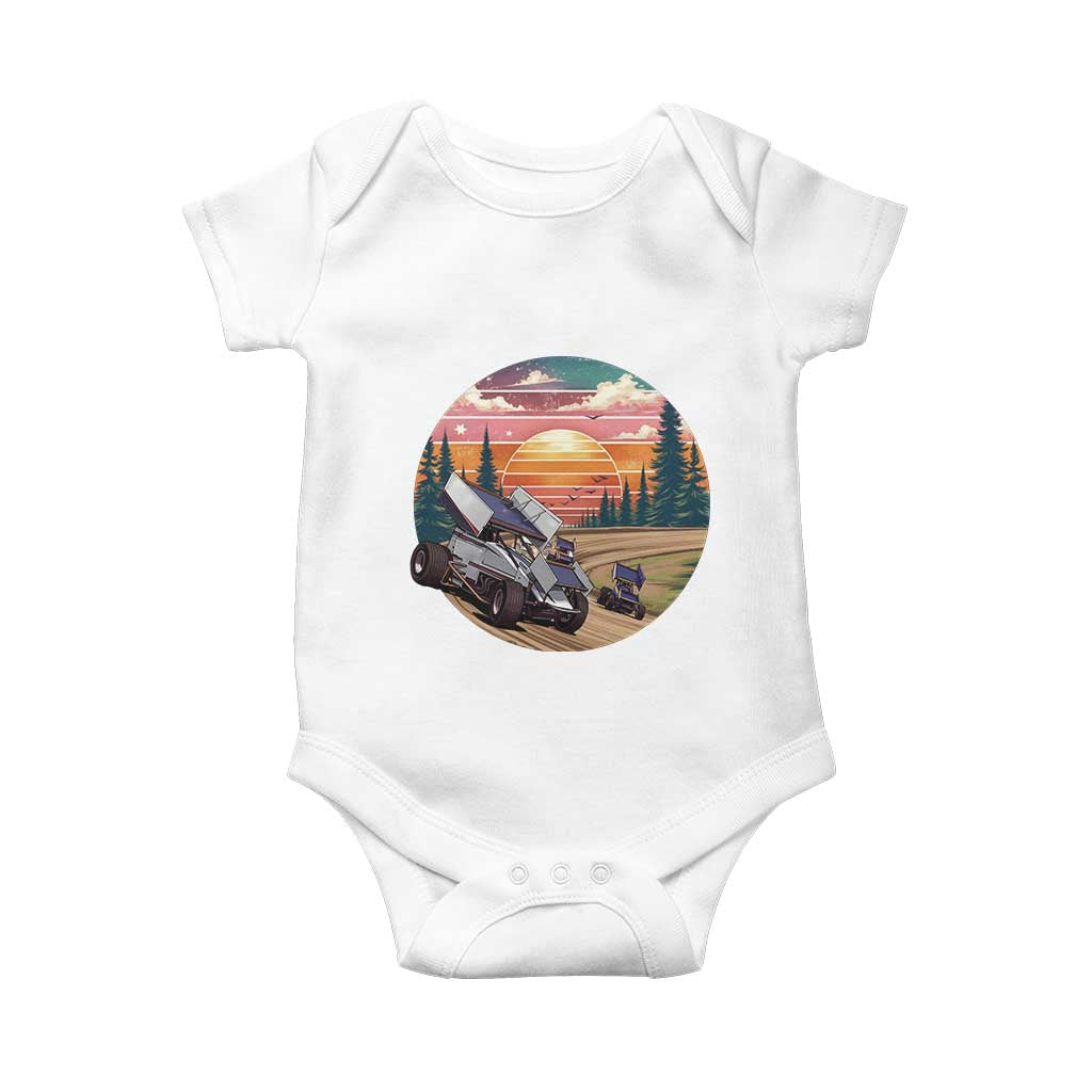 Sprint Car Dirt Track Racing Sunset Motorsports Baby Onesie - Wonder Print Shop