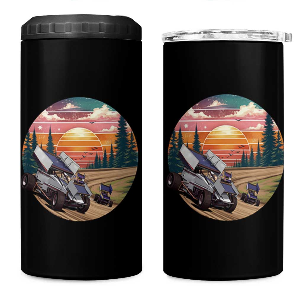 Sprint Car Dirt Track Racing Sunset Motorsports 4 in 1 Can Cooler Tumbler - Wonder Print Shop
