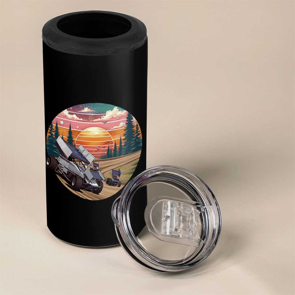 Sprint Car Dirt Track Racing Sunset Motorsports 4 in 1 Can Cooler Tumbler - Wonder Print Shop
