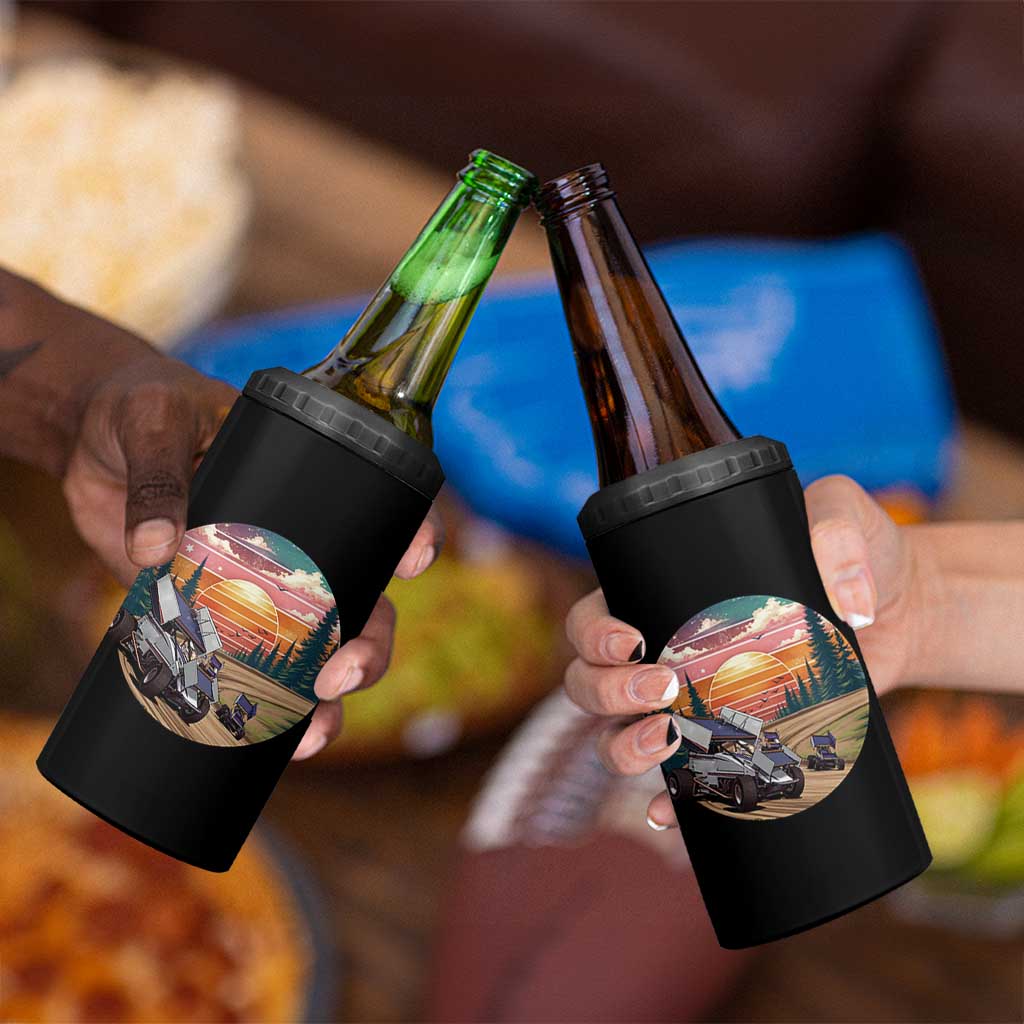 Sprint Car Dirt Track Racing Sunset Motorsports 4 in 1 Can Cooler Tumbler - Wonder Print Shop