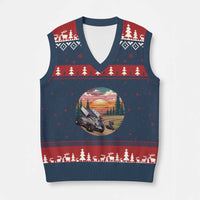 Sprint Car Dirt Track Racing Sunset Motorsports V-Neck Knit Sweater Vest - Wonder Print Shop