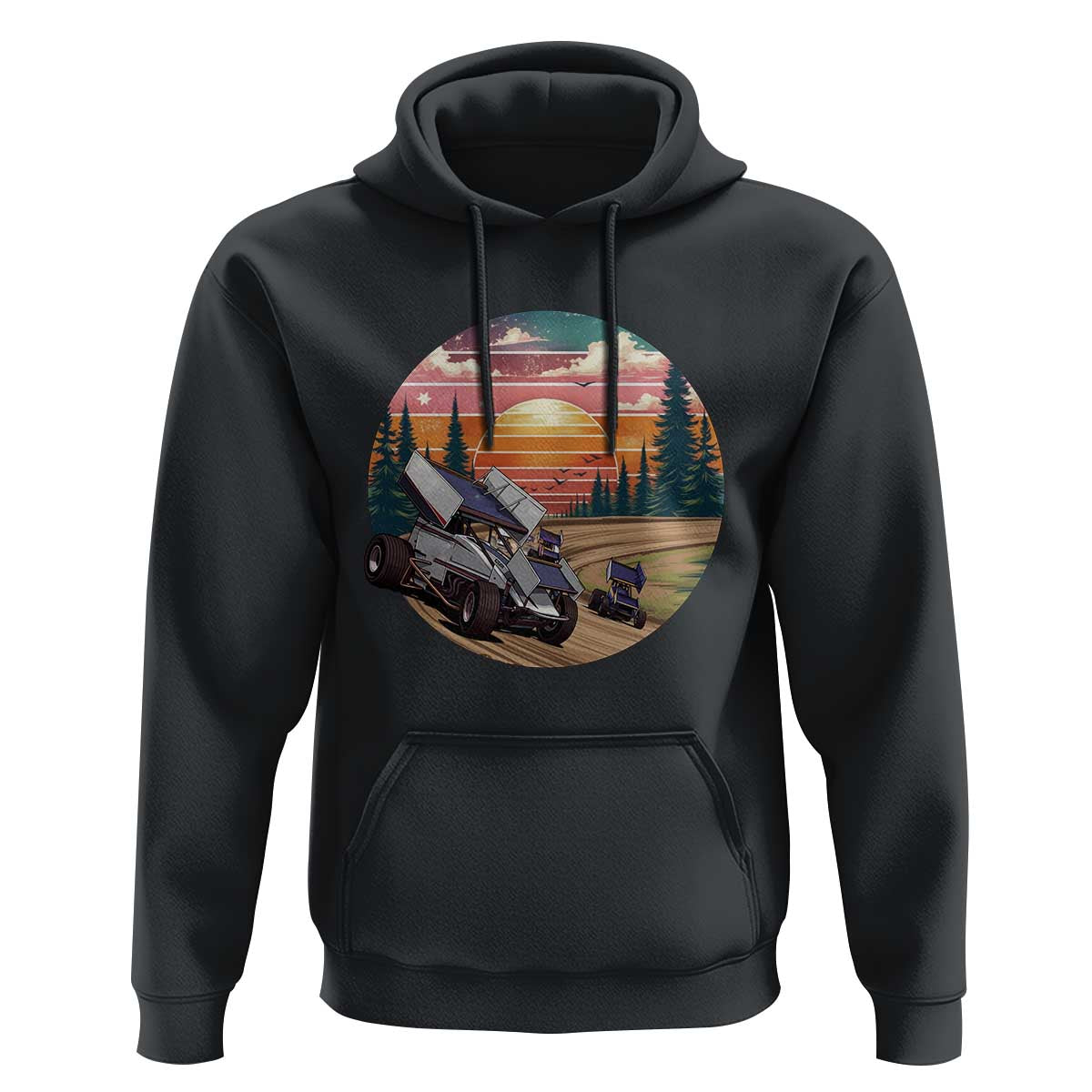 Sprint Car Dirt Track Racing Sunset Motorsports Hoodie - Wonder Print Shop