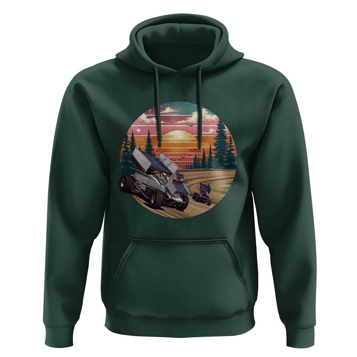 Sprint Car Dirt Track Racing Sunset Motorsports Hoodie - Wonder Print Shop