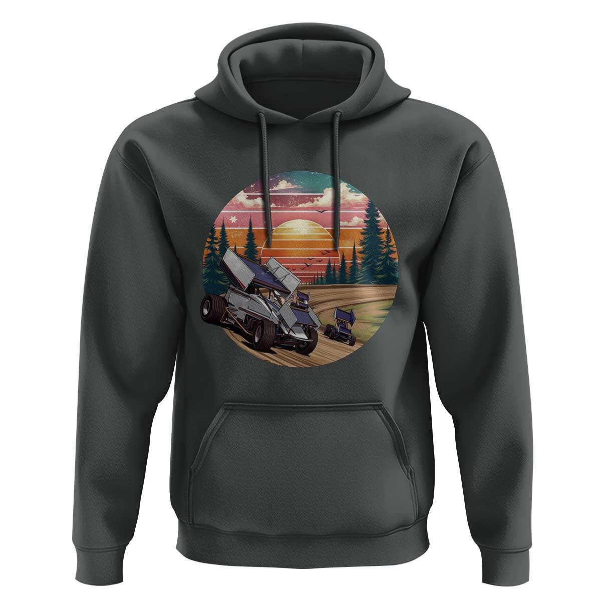 Sprint Car Dirt Track Racing Sunset Motorsports Hoodie - Wonder Print Shop