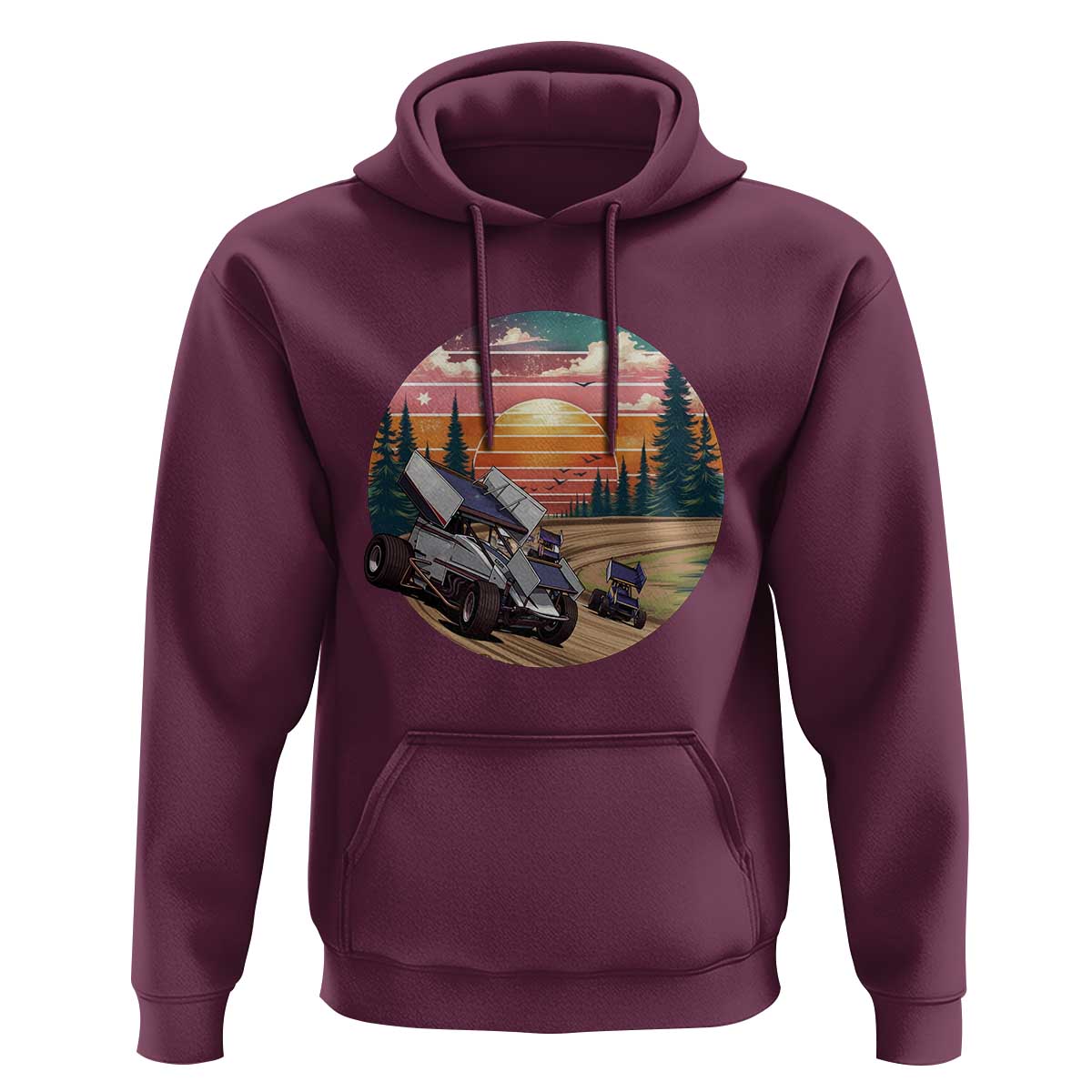 Sprint Car Dirt Track Racing Sunset Motorsports Hoodie - Wonder Print Shop