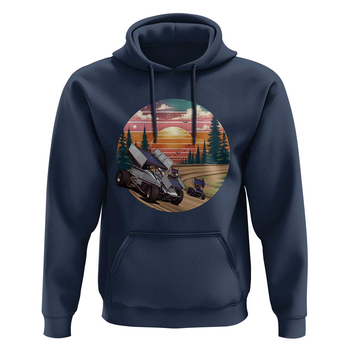 Sprint Car Dirt Track Racing Sunset Motorsports Hoodie - Wonder Print Shop