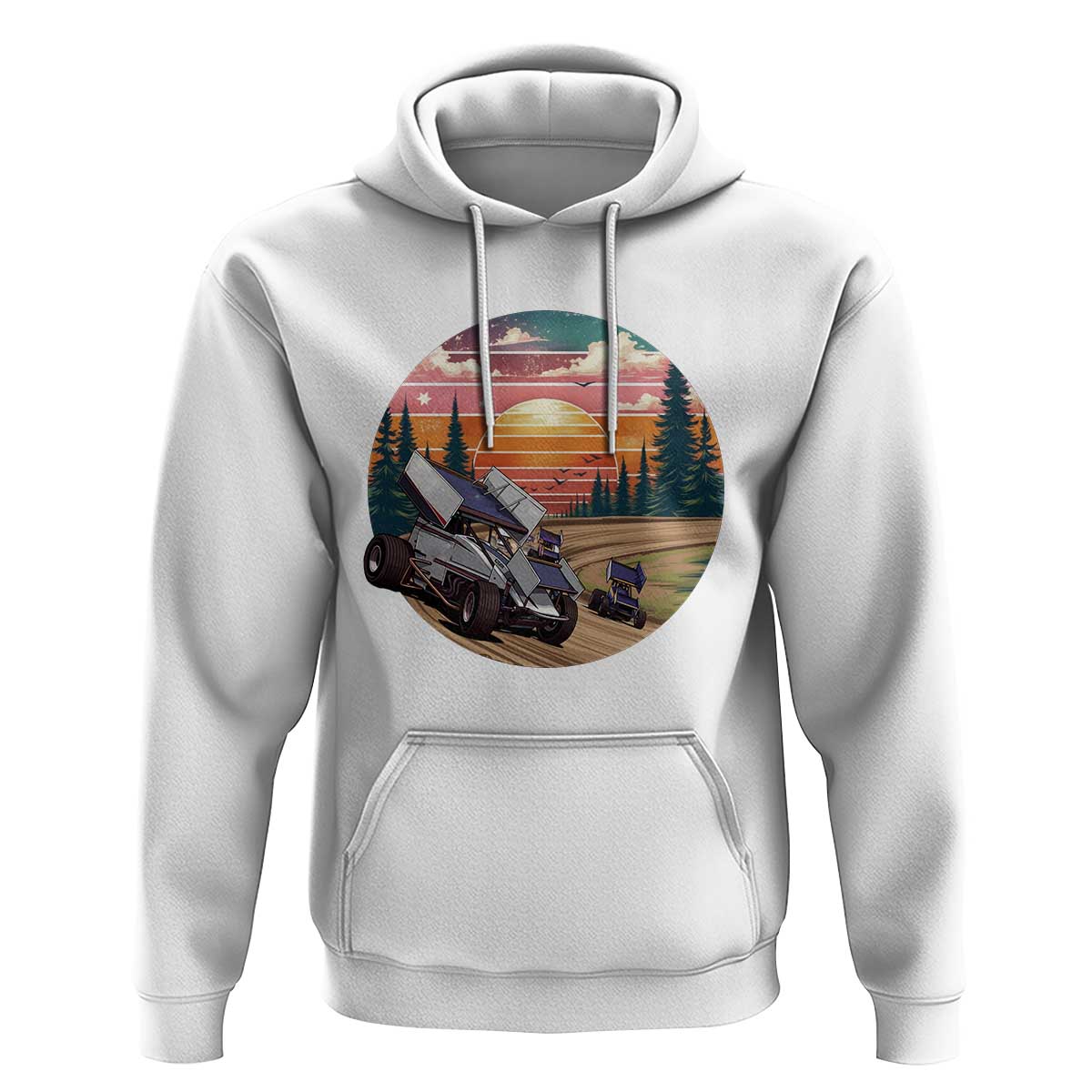 Sprint Car Dirt Track Racing Sunset Motorsports Hoodie - Wonder Print Shop