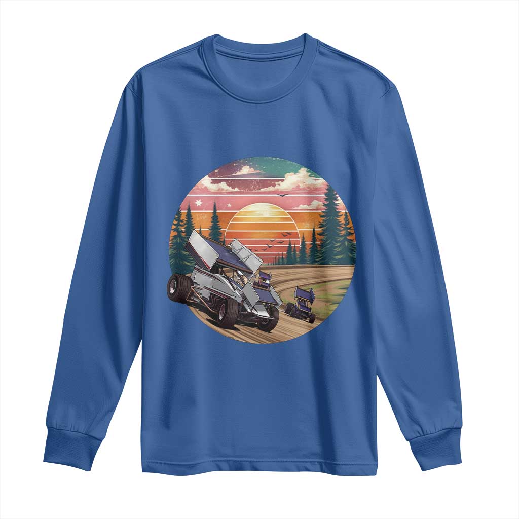 Sprint Car Dirt Track Racing Sunset Motorsports Long Sleeve Shirt - Wonder Print Shop