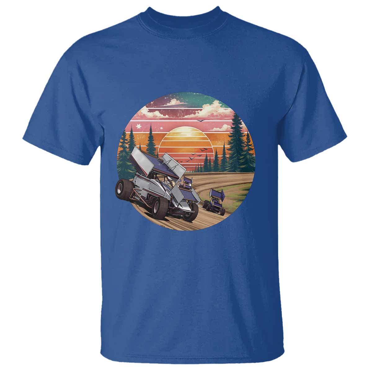 Sprint Car Dirt Track Racing Sunset Motorsports T Shirt - Wonder Print Shop