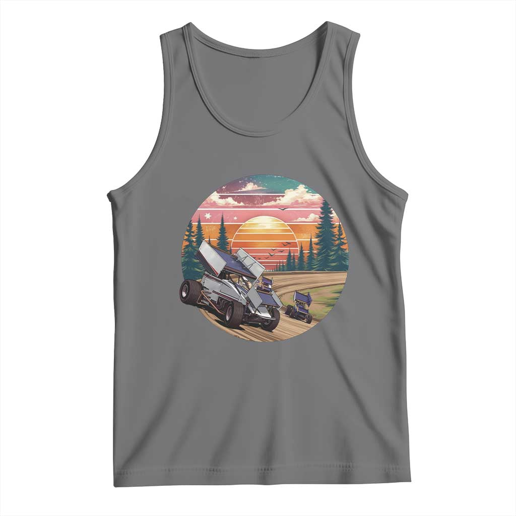 Sprint Car Dirt Track Racing Sunset Motorsports Tank Top - Wonder Print Shop