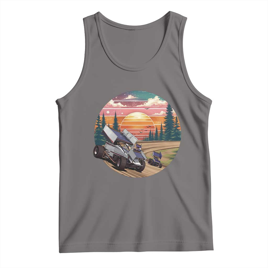 Sprint Car Dirt Track Racing Sunset Motorsports Tank Top - Wonder Print Shop