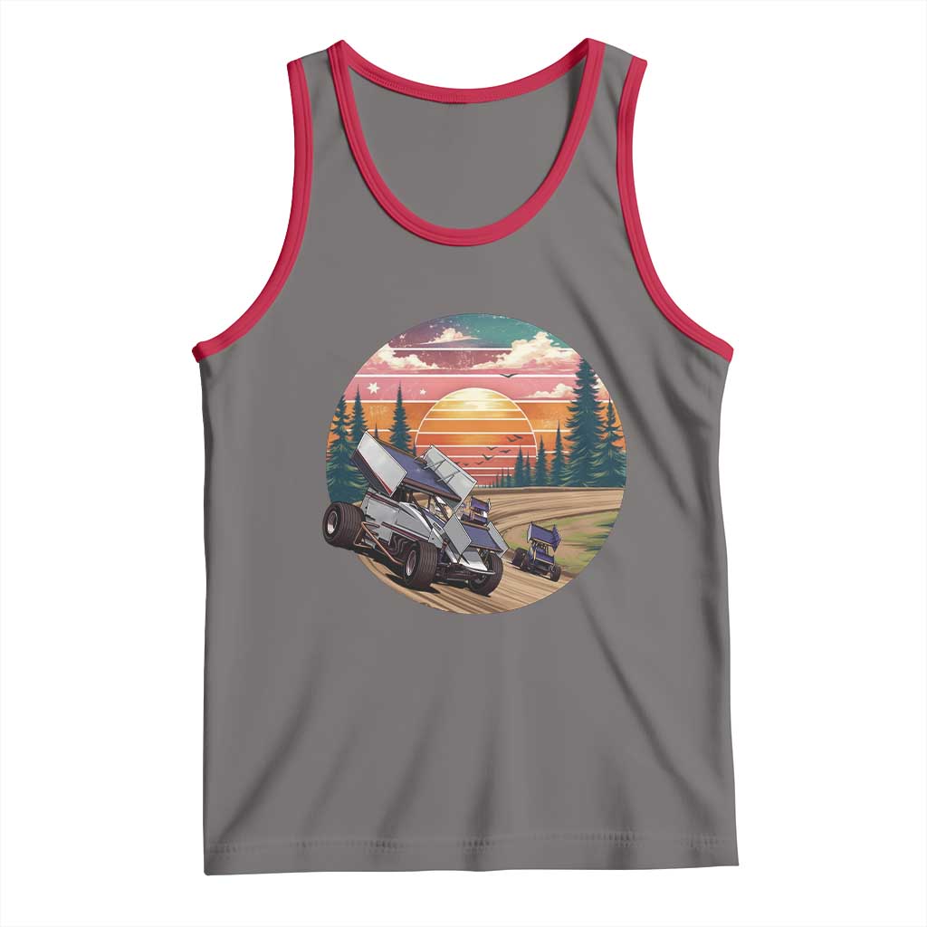 Sprint Car Dirt Track Racing Sunset Motorsports Tank Top - Wonder Print Shop
