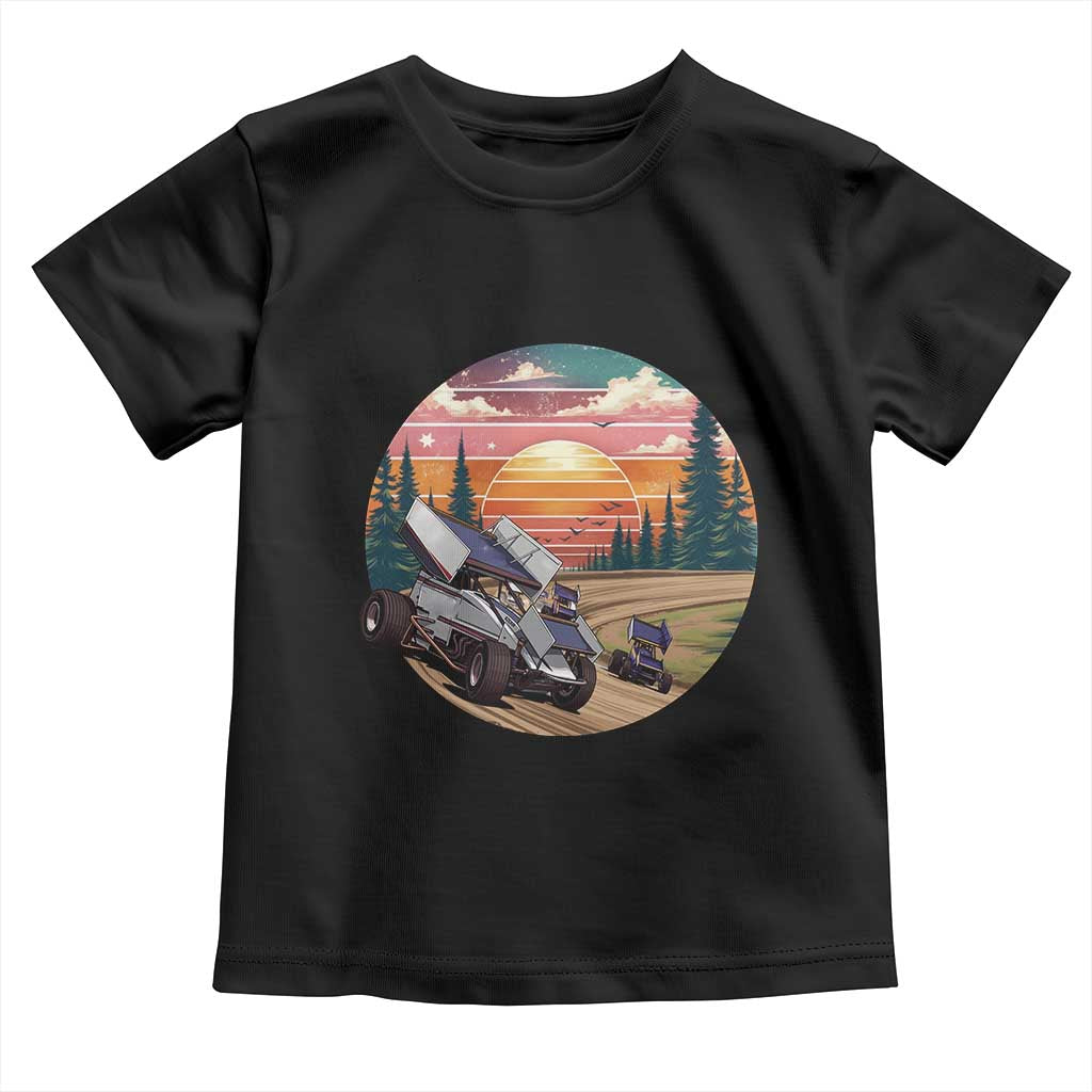 Sprint Car Dirt Track Racing Sunset Motorsports Toddler T Shirt - Wonder Print Shop
