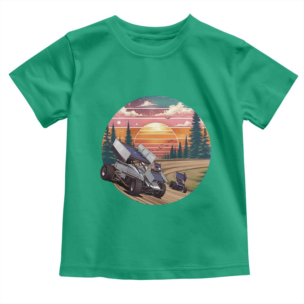 Sprint Car Dirt Track Racing Sunset Motorsports Toddler T Shirt - Wonder Print Shop