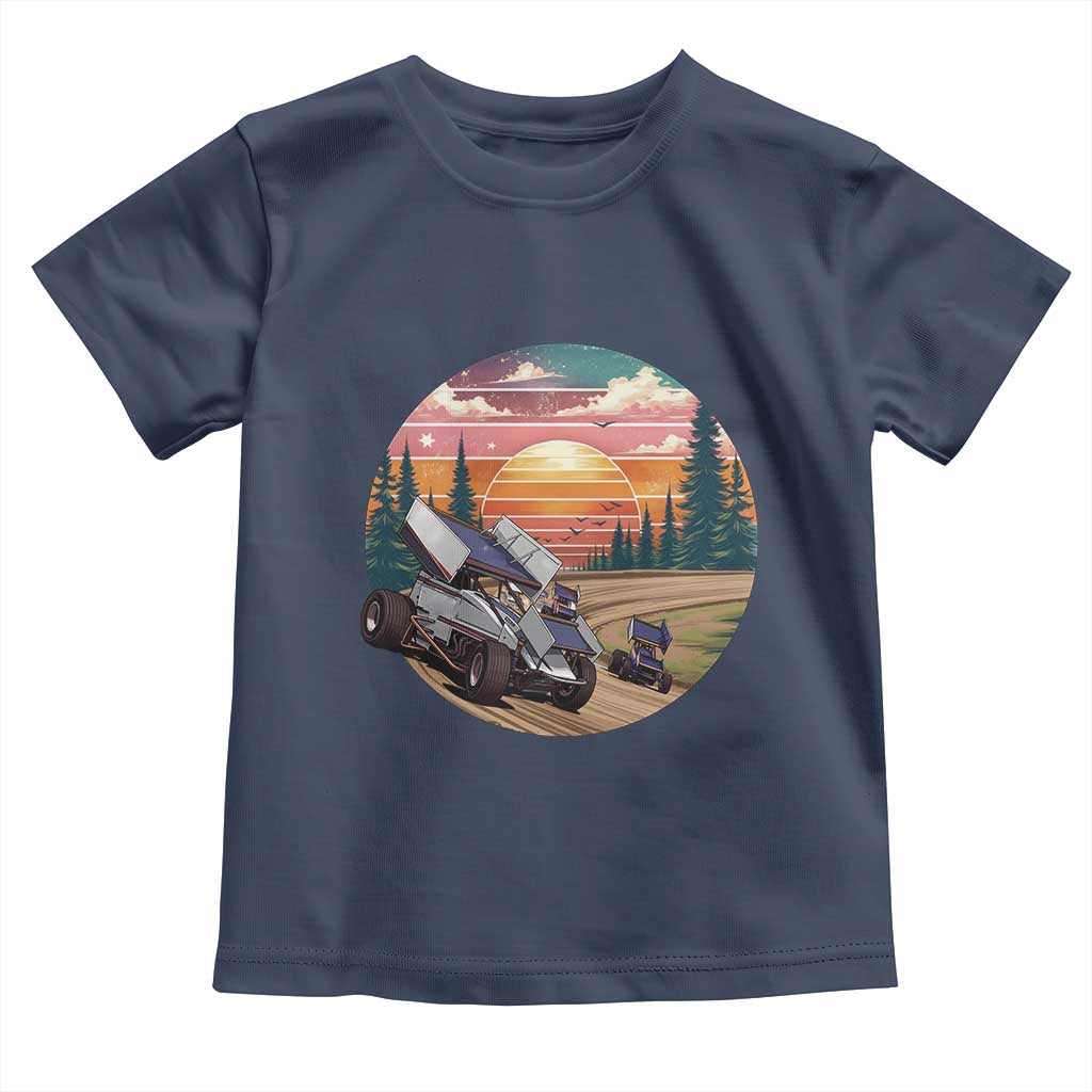 Sprint Car Dirt Track Racing Sunset Motorsports Toddler T Shirt - Wonder Print Shop