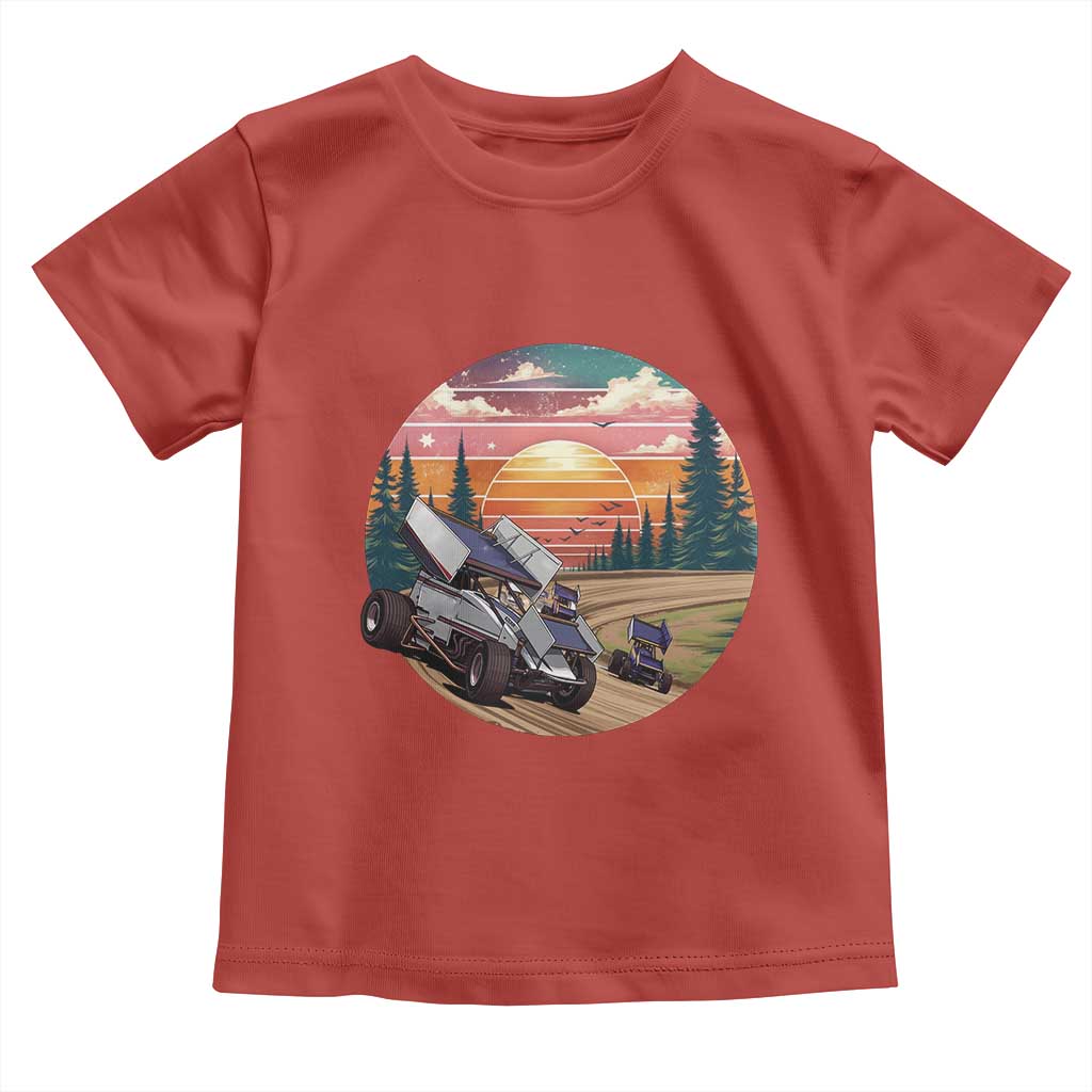 Sprint Car Dirt Track Racing Sunset Motorsports Toddler T Shirt - Wonder Print Shop