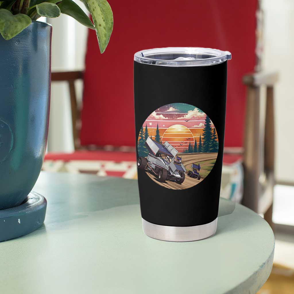 Sprint Car Dirt Track Racing Sunset Motorsports Tumbler Cup - Wonder Print Shop