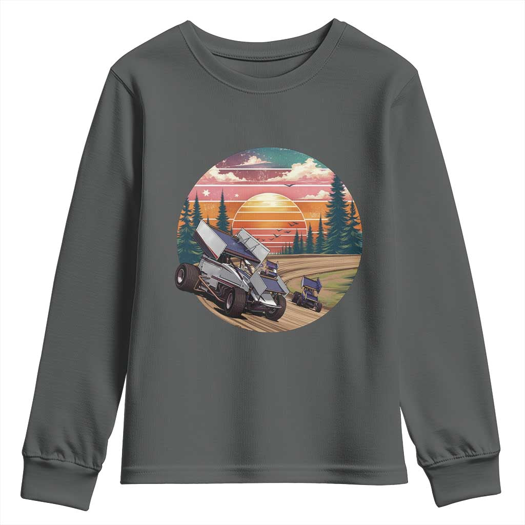 Sprint Car Dirt Track Racing Sunset Motorsports Youth Sweatshirt - Wonder Print Shop