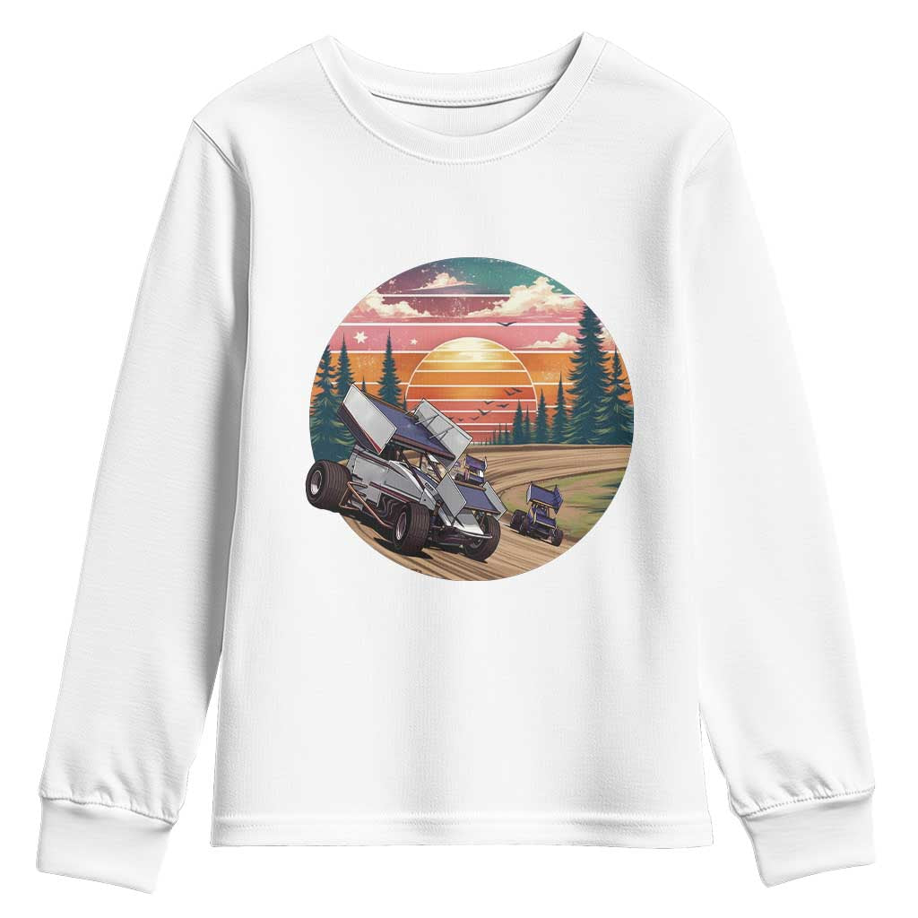 Sprint Car Dirt Track Racing Sunset Motorsports Youth Sweatshirt - Wonder Print Shop