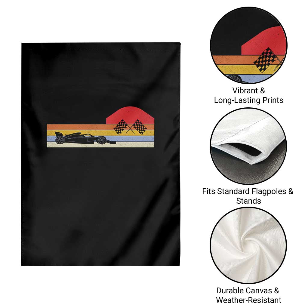 Racing Car Retro Style Vintage Garden Flag - Wonder Print Shop
