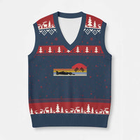 Racing Car Retro Style Vintage V-Neck Knit Sweater Vest - Wonder Print Shop