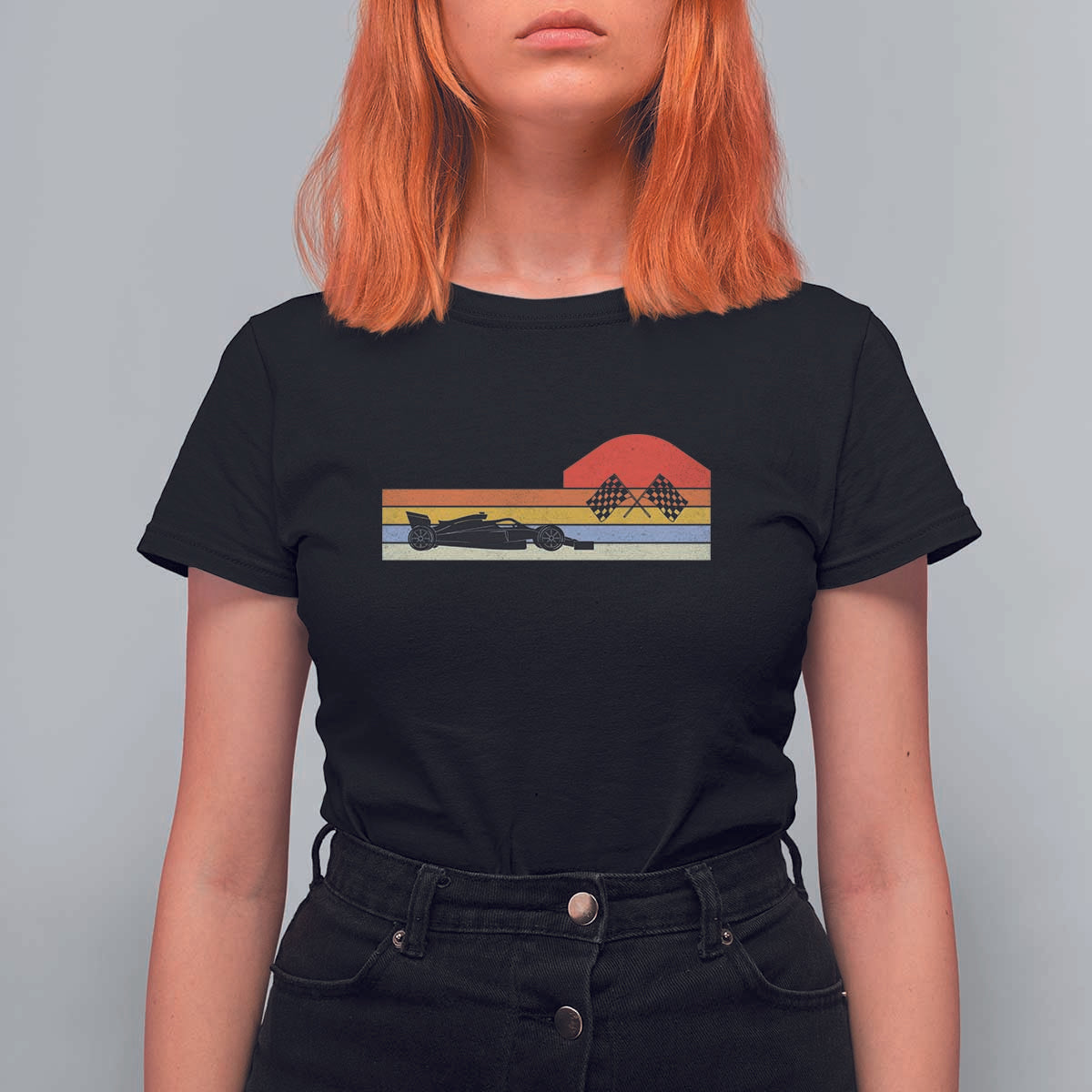 Racing Car Retro Style Vintage T Shirt For Women - Wonder Print Shop