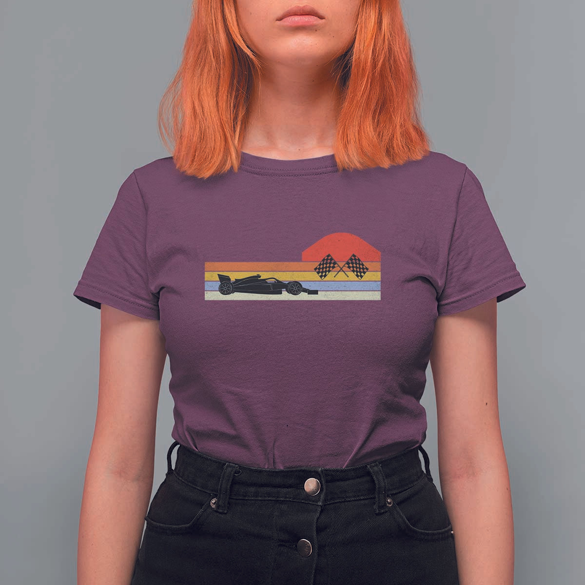 Racing Car Retro Style Vintage T Shirt For Women - Wonder Print Shop