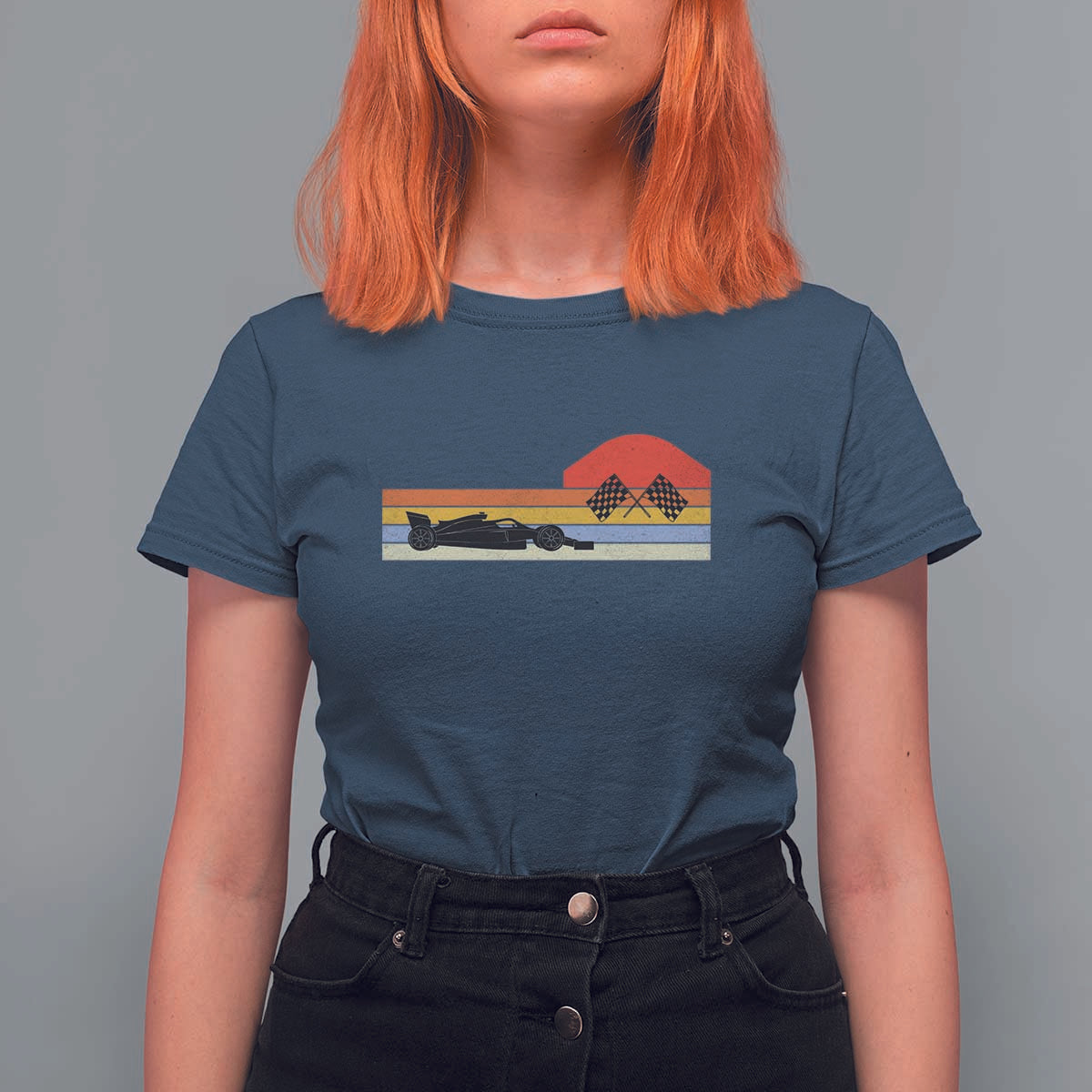 Racing Car Retro Style Vintage T Shirt For Women - Wonder Print Shop