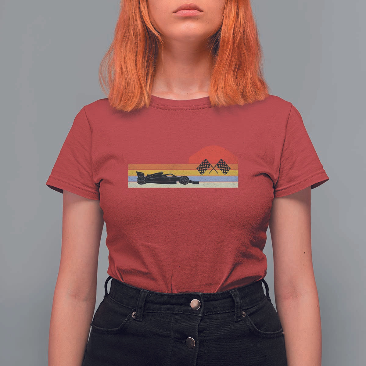 Racing Car Retro Style Vintage T Shirt For Women - Wonder Print Shop