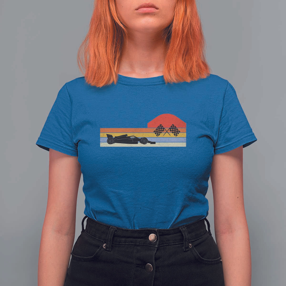 Racing Car Retro Style Vintage T Shirt For Women - Wonder Print Shop