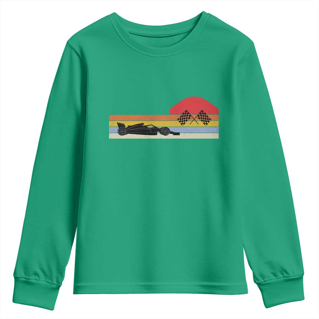 Racing Car Retro Style Vintage Youth Sweatshirt - Wonder Print Shop
