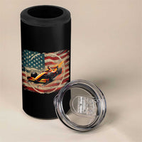 Racing Car 4 in 1 Can Cooler Tumbler Patriotic American Flag Race