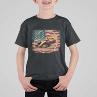 Racing Car T Shirt For Kid Patriotic American Flag Race - Wonder Print Shop