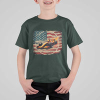 Racing Car T Shirt For Kid Patriotic American Flag Race - Wonder Print Shop