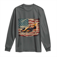 Racing Car Long Sleeve Shirt Patriotic American Flag Race - Wonder Print Shop