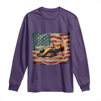 Racing Car Long Sleeve Shirt Patriotic American Flag Race - Wonder Print Shop