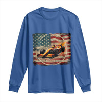 Racing Car Long Sleeve Shirt Patriotic American Flag Race - Wonder Print Shop