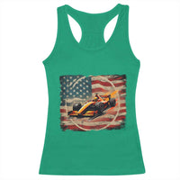 Racing Car Racerback Tank Top Patriotic American Flag Race - Wonder Print Shop