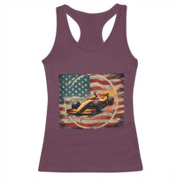 Racing Car Racerback Tank Top Patriotic American Flag Race - Wonder Print Shop