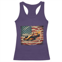 Racing Car Racerback Tank Top Patriotic American Flag Race - Wonder Print Shop