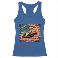 Racing Car Racerback Tank Top Patriotic American Flag Race - Wonder Print Shop