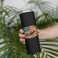 Racing Car Skinny Tumbler Patriotic American Flag Race