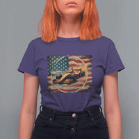 Racing Car T Shirt For Women Patriotic American Flag Race - Wonder Print Shop