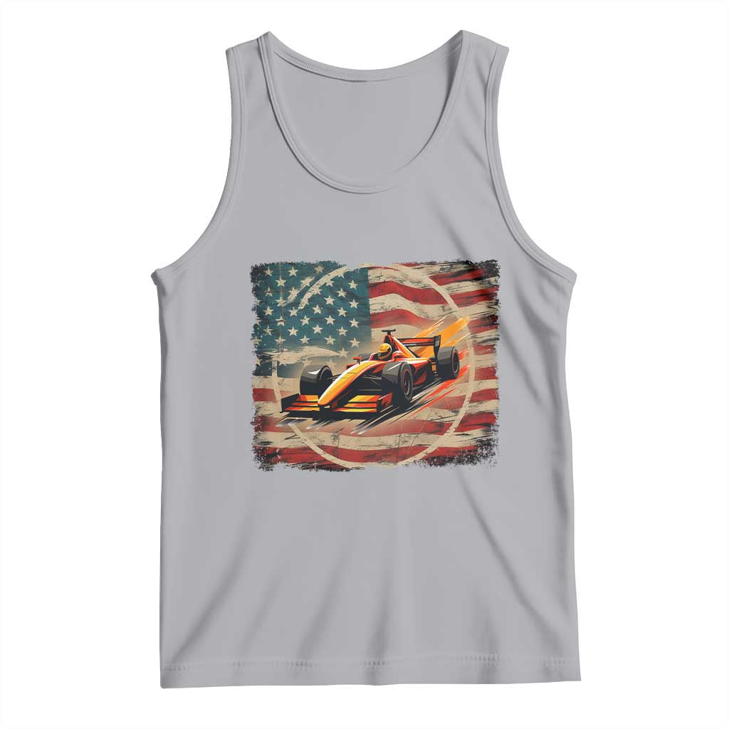Racing Car Tank Top Patriotic American Flag Race - Wonder Print Shop