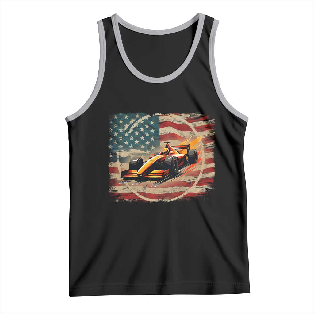 Racing Car Tank Top Patriotic American Flag Race - Wonder Print Shop