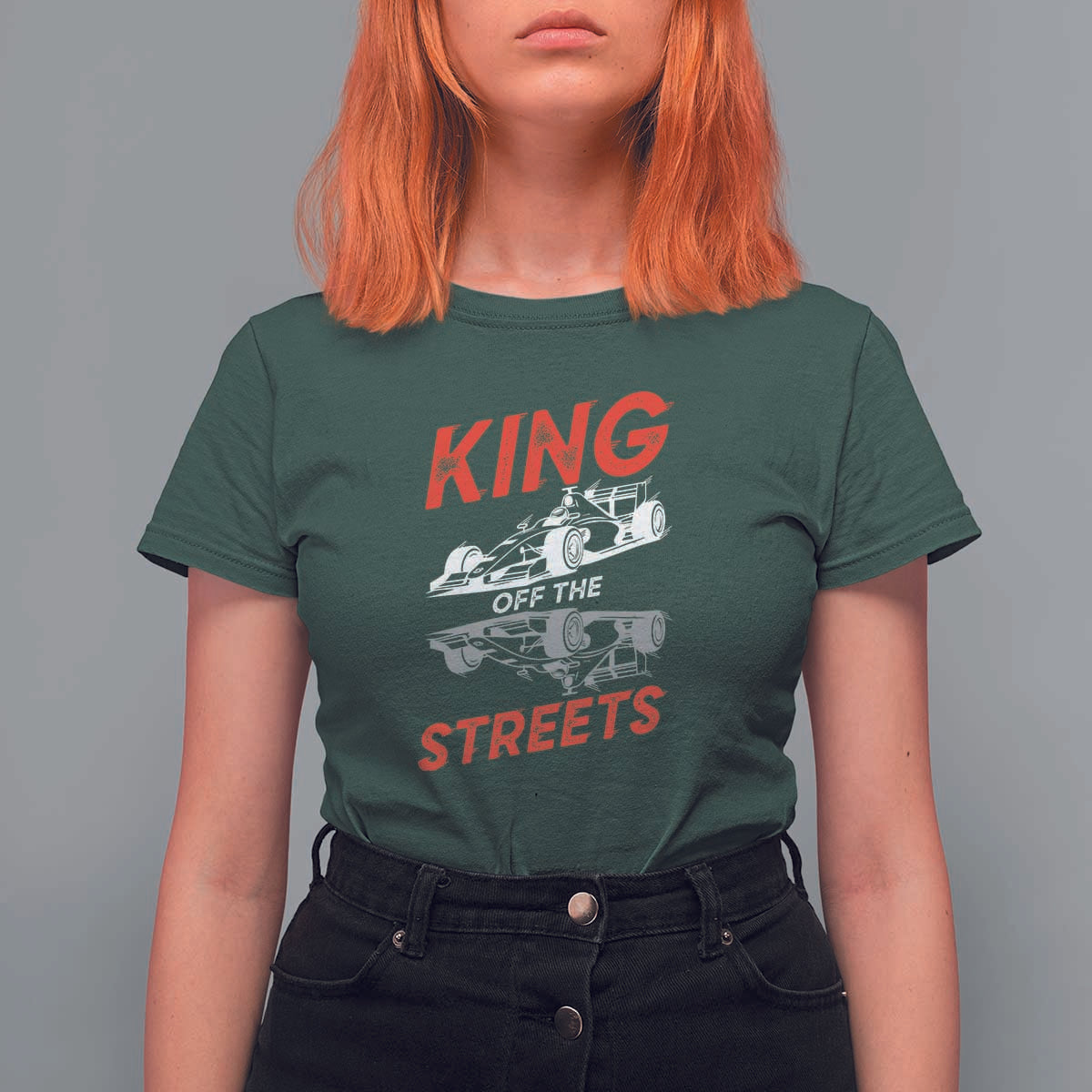 Racing Car T Shirt For Women King Of The Streets - Wonder Print Shop