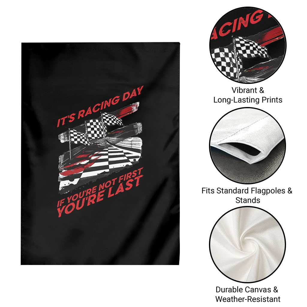 Funny Racing Car Flag Garden Flag It Is Racing Day - Wonder Print Shop